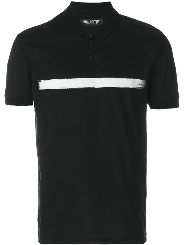 Neil Barrett Brush Stroke Polo Shirt - Black