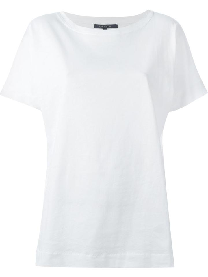 Sofie D Hoore Scoop Neck T-shirt, Women's, Size: 38, White, Cotton