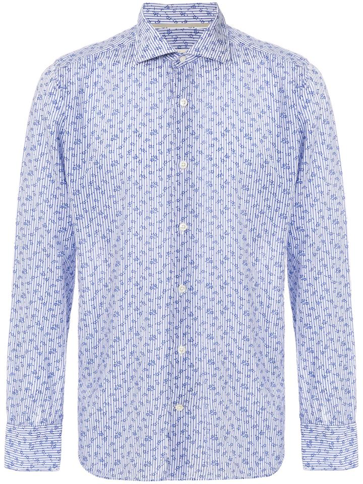Al Duca D'aosta 1902 Micro Floral Print Shirt - Blue