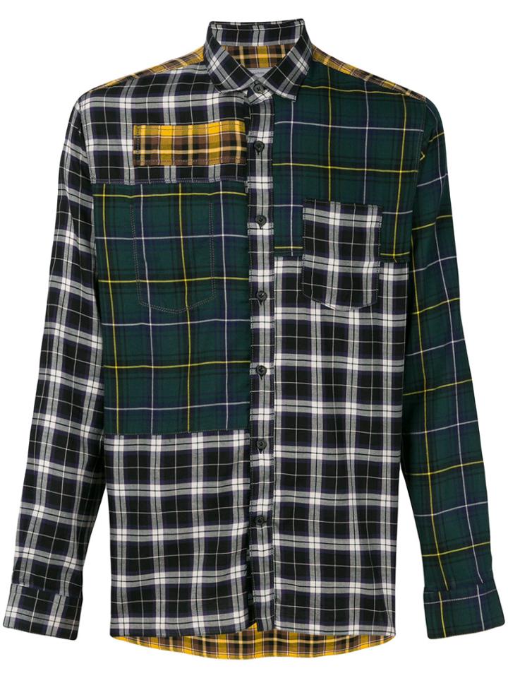 Lanvin Contrast Panel Check Shirt - Black