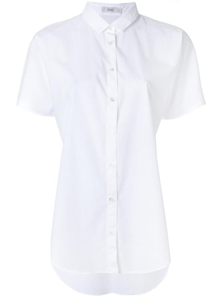 Closed Shortsleeved Button Shirt - White