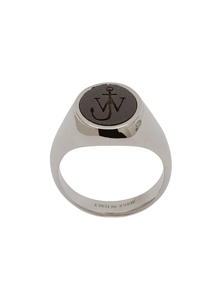 Jw Anderson Logo Signet Ring - Black