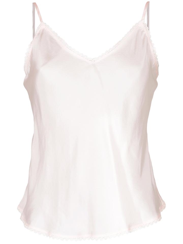Lee Mathews V-neck Cami Top With Lace - Pink & Purple