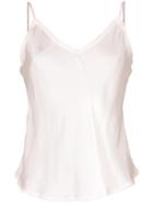 Lee Mathews V-neck Cami Top With Lace - Pink & Purple