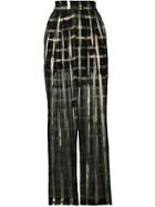 Alberta Ferretti Carrot Trousers With Golden Check Motif - Black