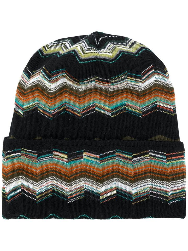Missoni - Patterned Beanie - Men - Nylon/wool - One Size, Black, Nylon/wool