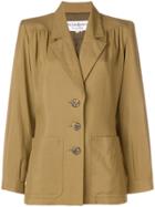 Yves Saint Laurent Vintage Padded Peak-shoulders Blazer - Brown