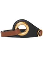 Burberry Grommet Detail Lambskin Waist Belt - Black