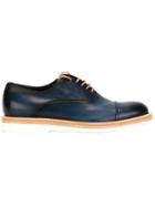 Santoni Casual Oxford Shoes, Men's, Size: 8.5, Blue, Rubber/leather