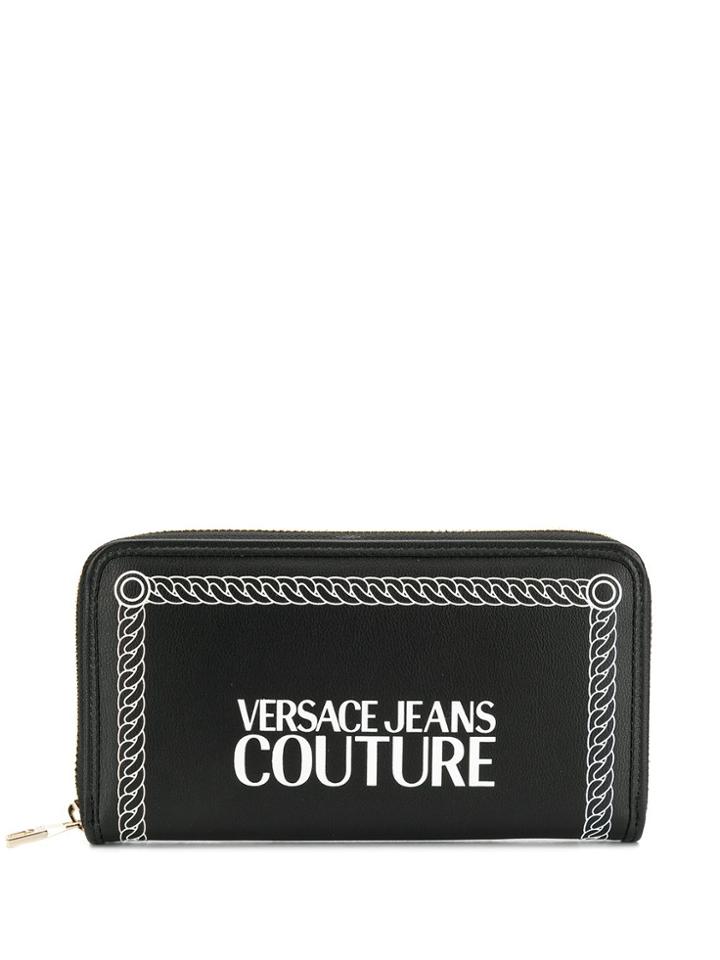 Versace Jeans Couture Printed Logo Wallet - Black
