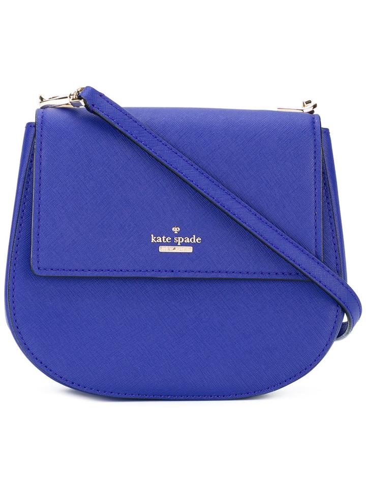Logo Plaque Crossbody Bag - Women - Leather/polyester/polyurethane - One Size, Blue, Leather/polyester/polyurethane, Kate Spade