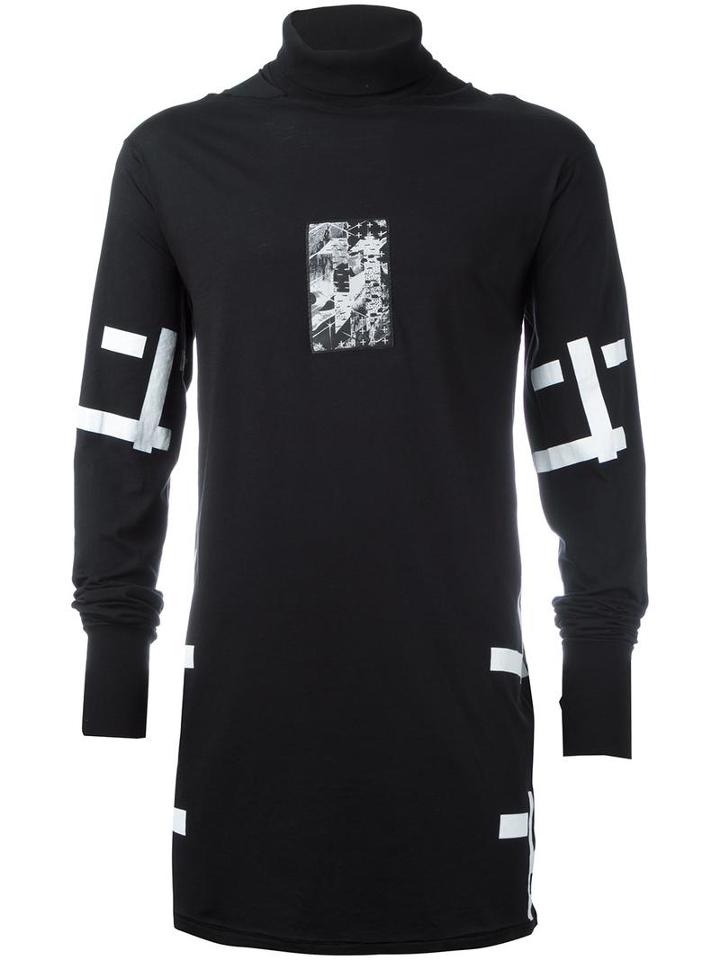 11 By Boris Bidjan Saberi Geometric Print Sweatshirt, Men's, Size: Xl, Black, Cotton