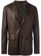 Etro Printed Lining Blazer Jacket, Men's, Size: 48, Brown, Silk/sheep Skin/shearling
