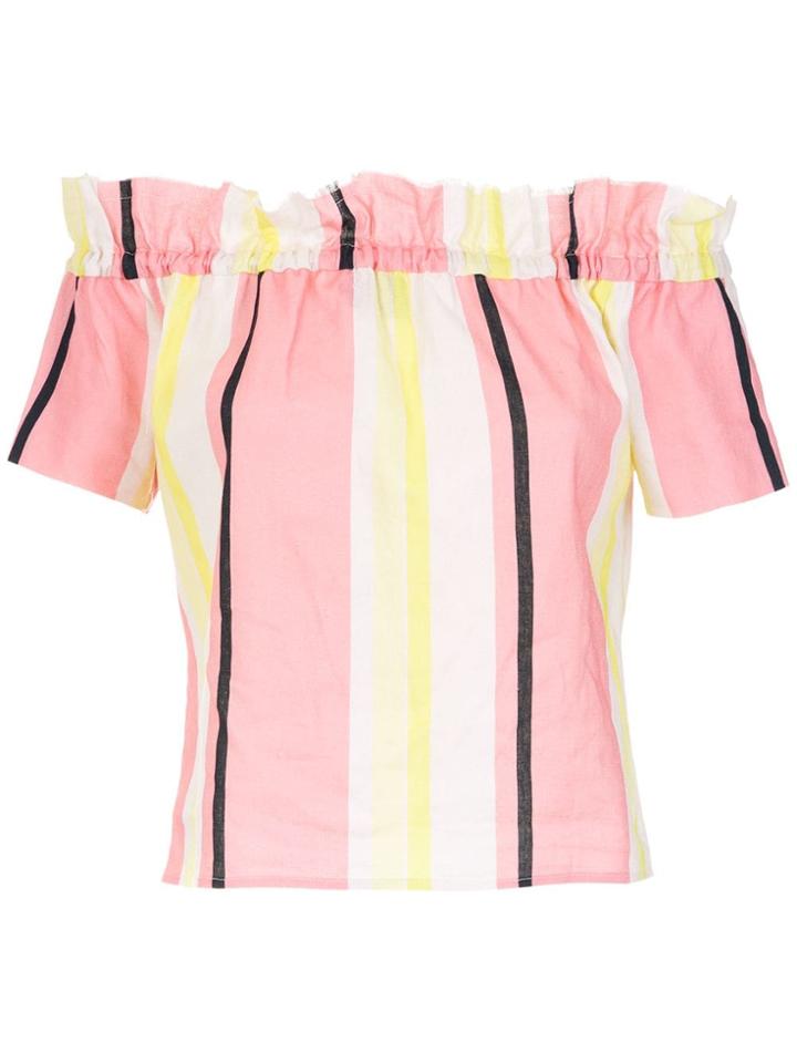 Cruise Striped Off The Shoulder Top - Multicolour