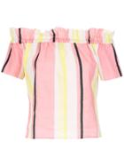 Cruise Striped Off The Shoulder Top - Multicolour