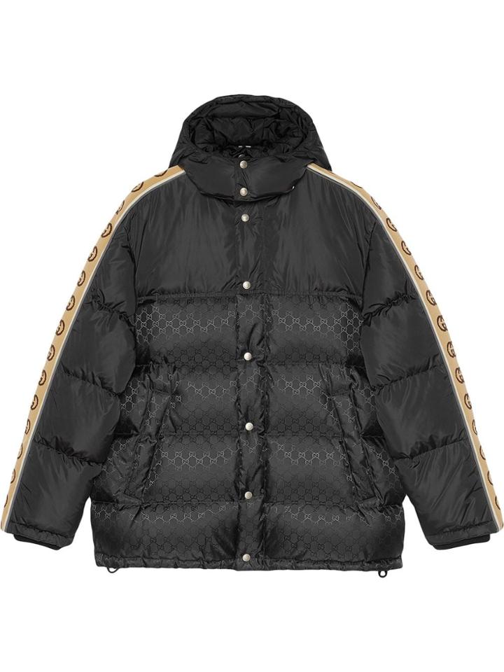 Gucci Monogram Pattern Padded Coat - Black