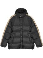Gucci Monogram Pattern Padded Coat - Black