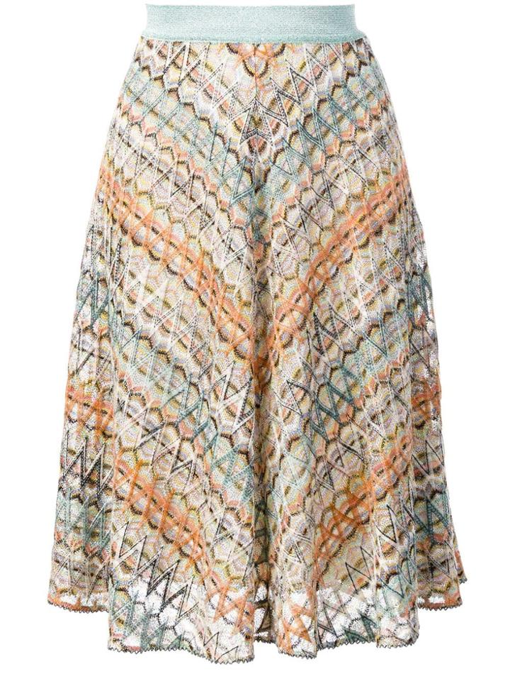 Missoni Geometric Embroidered Style Skirt - Blue