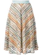 Missoni Geometric Embroidered Style Skirt - Blue