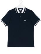 Lacoste Kids Contrast Stripe Polo Shirt - Blue