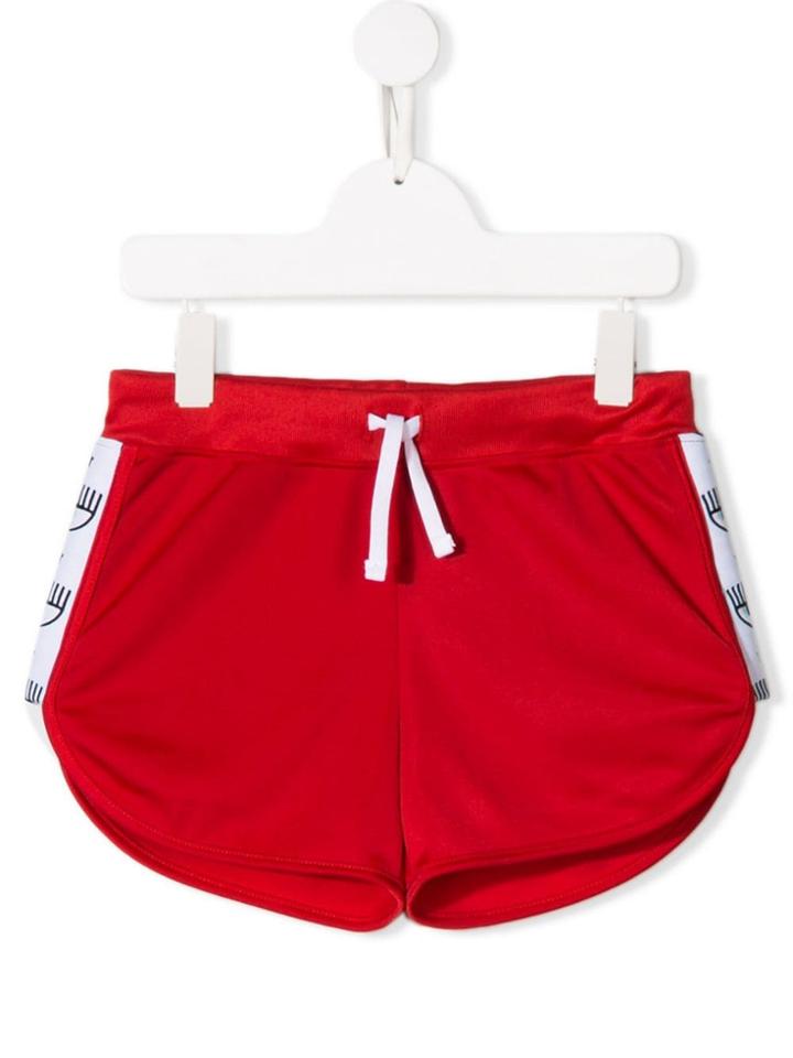 Chiara Ferragni Kids Short Track Shorts - Red