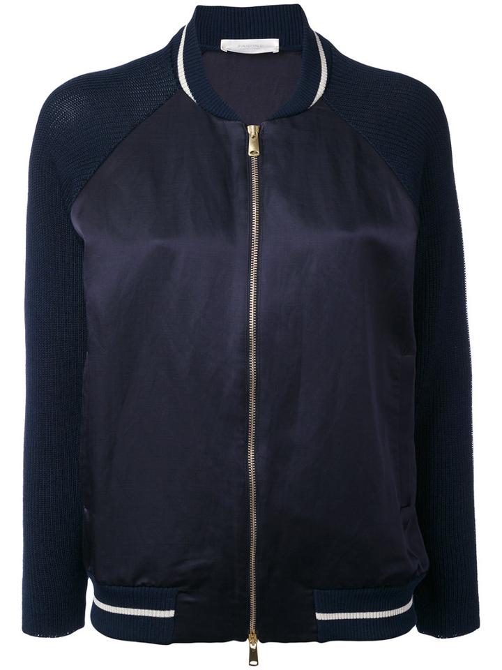 Zanone - Bomber Jacket - Women - Cotton/linen/flax/viscose - S, Black, Cotton/linen/flax/viscose