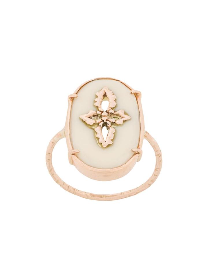 Pascale Monvoisin 9kt Rose Gold Sunday White Ring