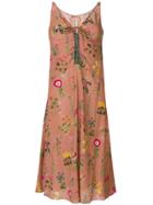 No21 Floral Embroidered Midi Dress - Nude & Neutrals