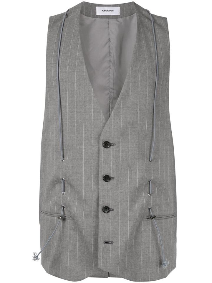 Chalayan Classic Tailored Vest - Grey