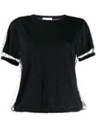 Red Valentino Tulle Layered T-shirt - Black