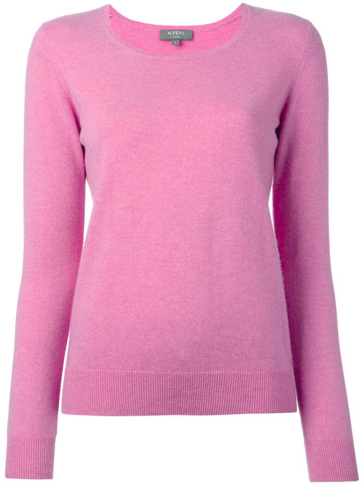N.peal Ribbed Trim Jumper, Women's, Size: Xl, Pink/purple, Cashmere
