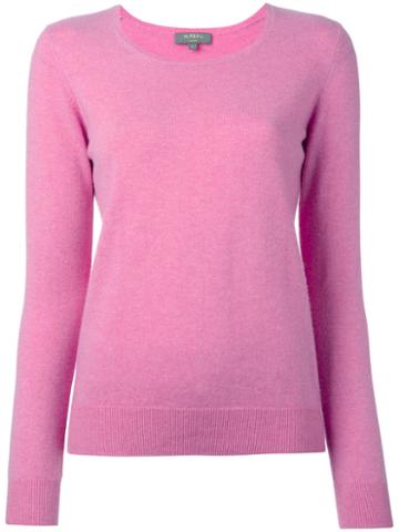 N.peal Ribbed Trim Jumper, Women's, Size: Xl, Pink/purple, Cashmere