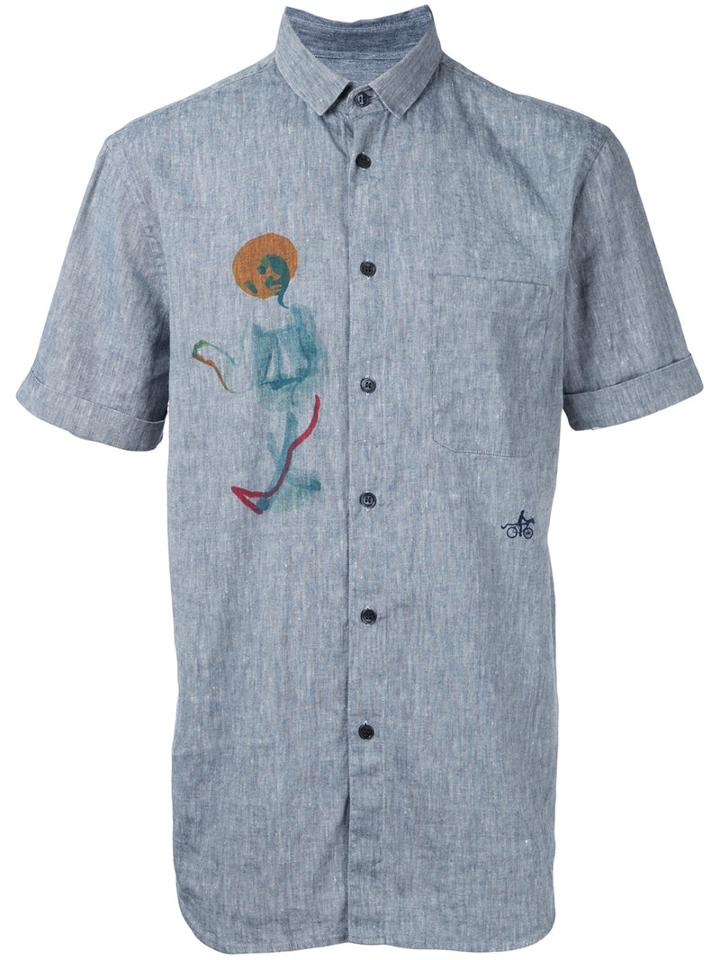 Monsieur Lacenaire - Illustration Shirt - Men - Cotton/linen/flax - 42, Grey, Cotton/linen/flax