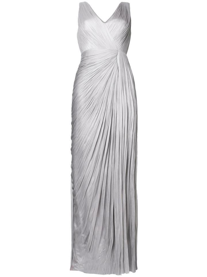 Maria Lucia Hohan Draped V-neck Gown - Grey