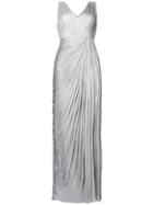 Maria Lucia Hohan Draped V-neck Gown - Grey