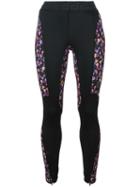 Versace Flower Thrift Paneled Leggings, Women's, Size: 2, Black, Polyamide/spandex/elastane