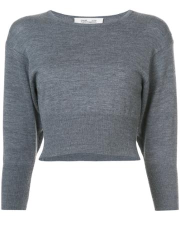 Dvf Diane Von Furstenberg Crewneck Cropped Top - Grey