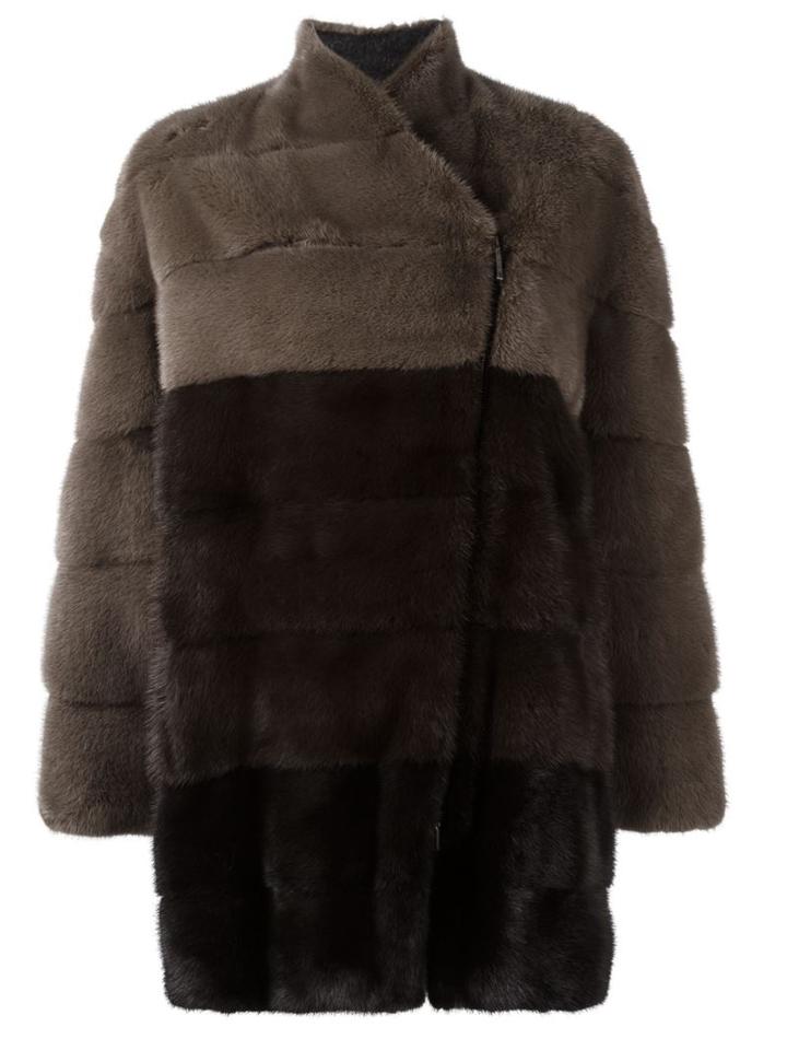 Blancha Colour Block Striped Coat