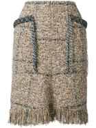 Sonia Rykiel Short Tweed Skirt - Brown