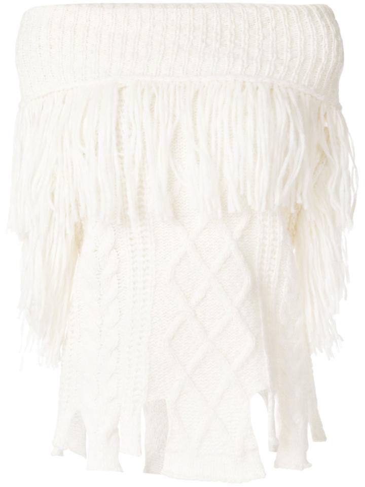 Philosophy Di Lorenzo Serafini Off-the-shoulder Knit Top - White