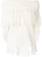 Philosophy Di Lorenzo Serafini Off-the-shoulder Knit Top - White