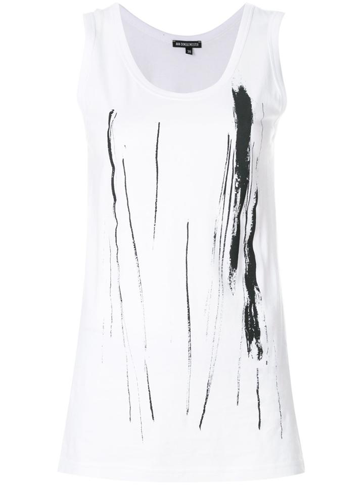 Ann Demeulemeester Printed Tank - White