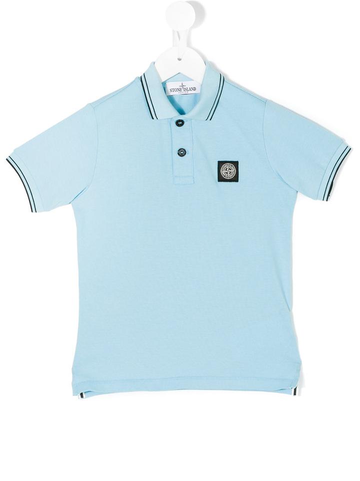 Stone Island Junior - Logo Polo Shirt - Kids - Cotton/spandex/elastane - 3 Yrs, Blue