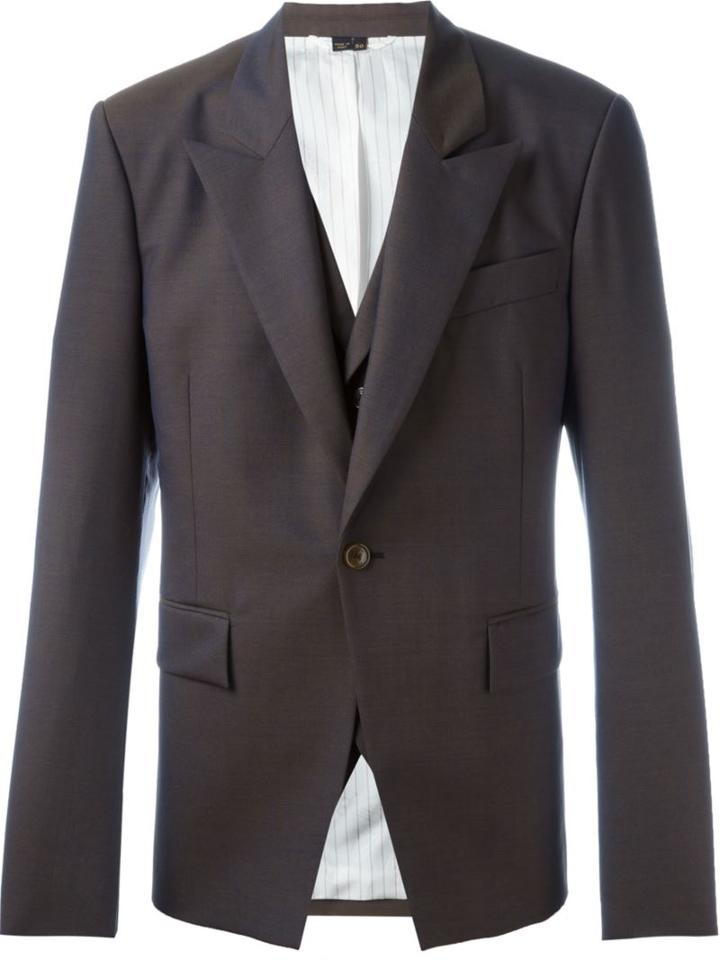Vivienne Westwood Man One Button Blazer, Men's, Size: 52, Brown, Cotton/viscose/virgin Wool