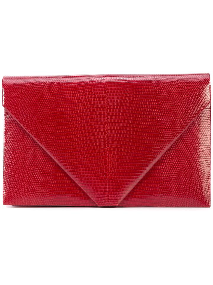 Hunting Season Lizard Skin Envelope Clutch - Red