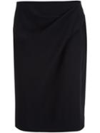 Lanvin Ruched Detail Pencil Skirt, Women's, Size: 40, Black, Viscose