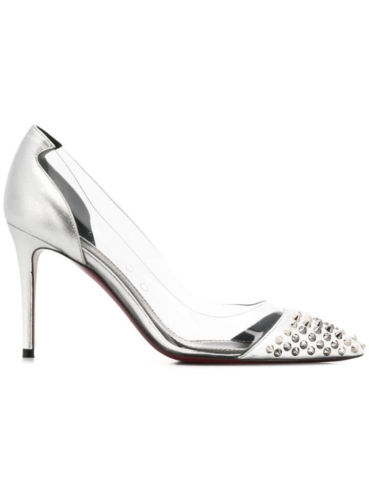 Deimille Studded High Heel Pumps - Silver