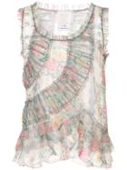 Anna Sui Sheer Ruched Vest Top - Nude & Neutrals