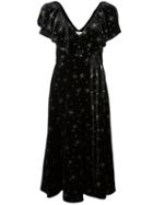 Valentino Star Embroidered Dress, Women's, Size: 42, Black, Silk/polyamide/viscose