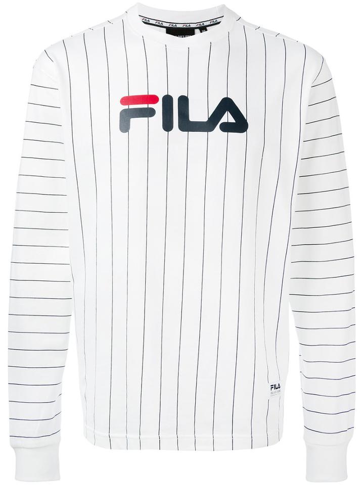 Fila - Stripe Logo Sweatshirt - Men - Cotton - M, White, Cotton